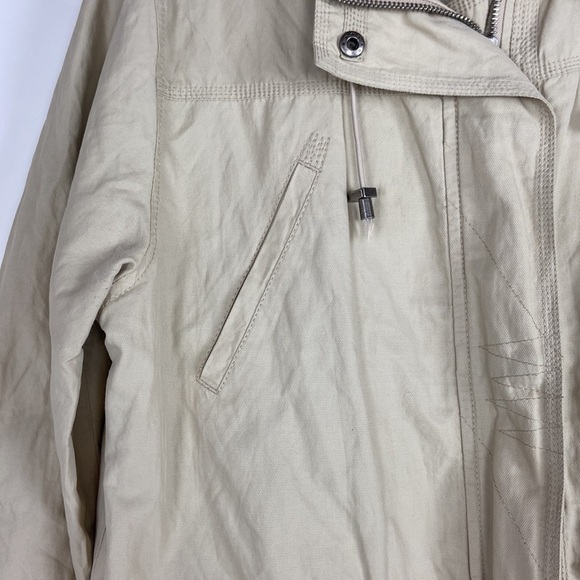 Chicos Cotton Metallic Blend Long Sleeve Field Jacket Utility Coat - Picture 7 of 16